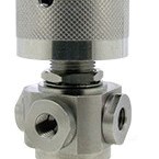 Beswick Engineerings 4 port stainless steel ball valve