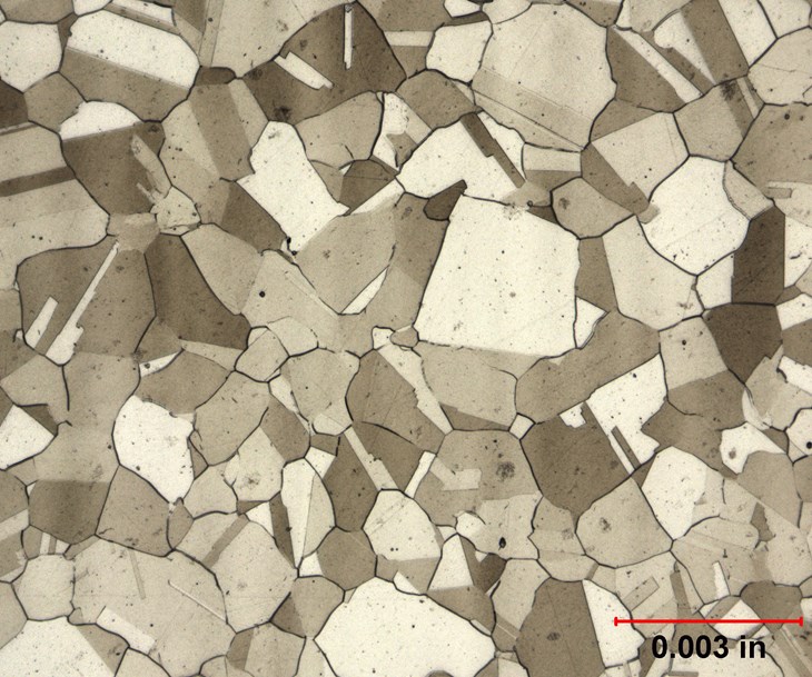 Figure 6. This image shows the microstructure of HAZ area on Monel 400 at 200X.